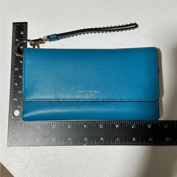 Henri Bendel Blue Wristlet Wallet with lipstick slot - Picture 10 of 10